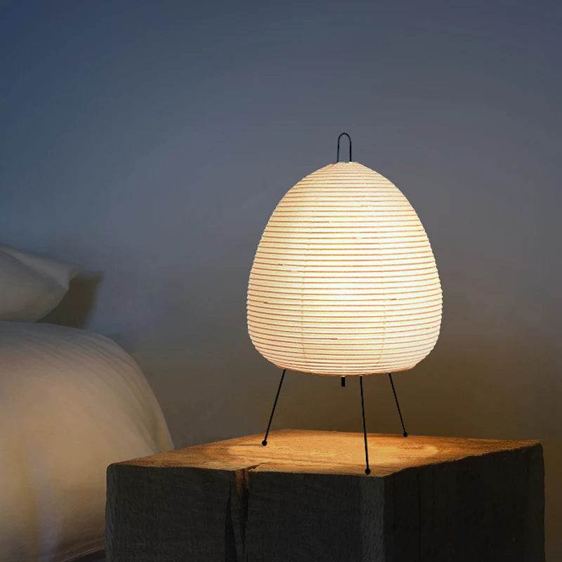 Japanese Design Paper Table Lamp Tripod Rice Paper Table Lamp Japanese Style Lantern Lamp Led Desk Lamp for Bedroom - Sleep Galleria