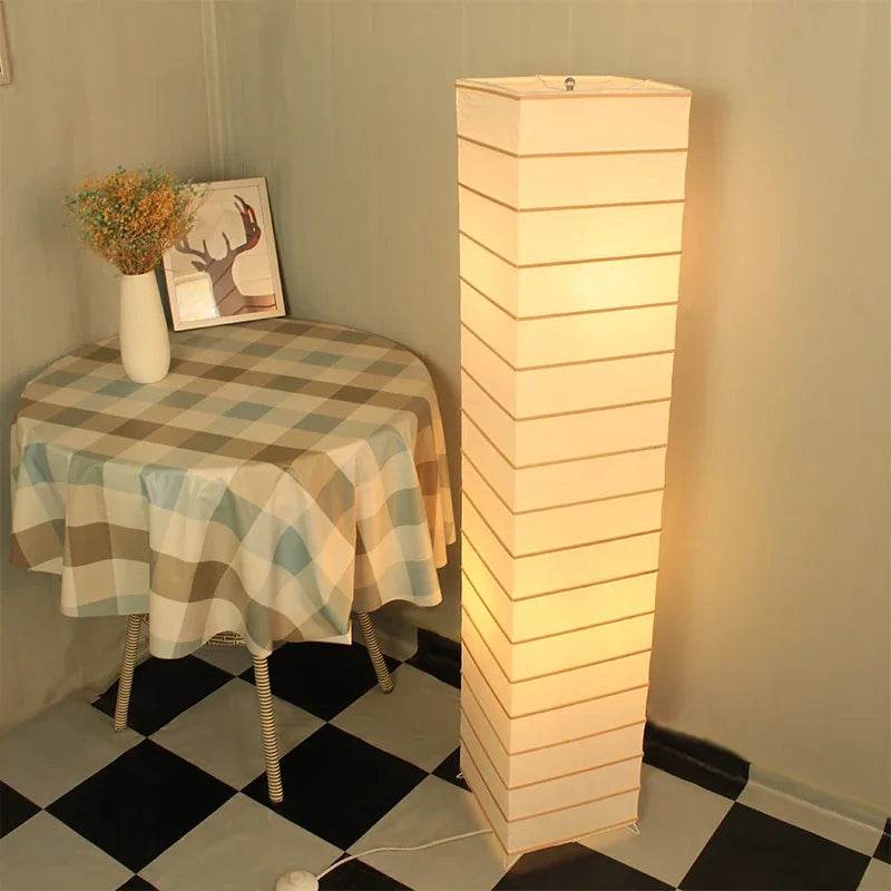 Japanese-style Paper Lampshade Floor Lamp Nordic Minimalist Paper Standing Lamp Bedside Bedroom Study Living Room Lampara Led - Sleep Galleria