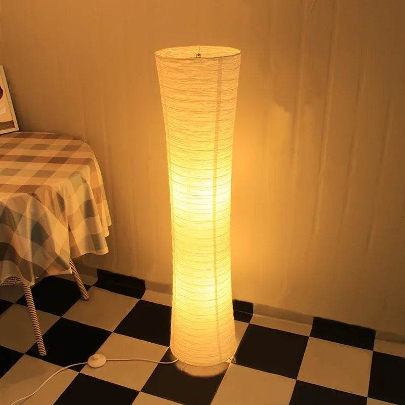 Japanese-style Paper Lampshade Floor Lamp Nordic Minimalist Paper Standing Lamp Bedside Bedroom Study Living Room Lampara Led - Sleep Galleria
