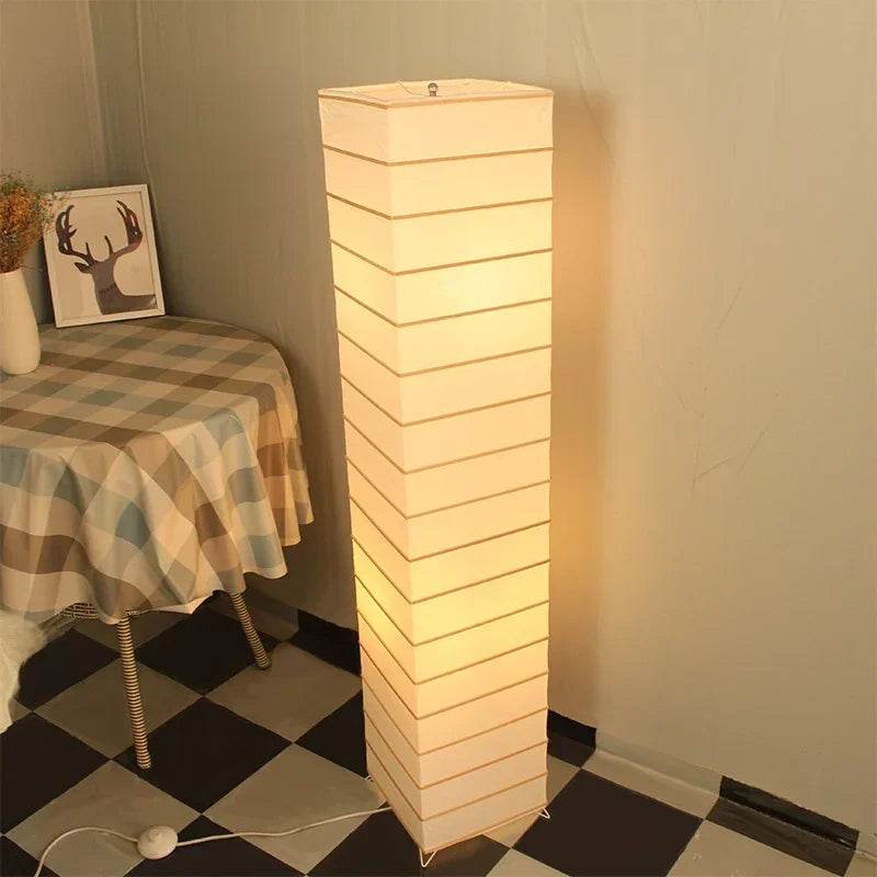 Japanese-style Paper Lampshade Floor Lamp Nordic Minimalist Paper Standing Lamp Bedside Bedroom Study Living Room Lampara Led - Sleep Galleria