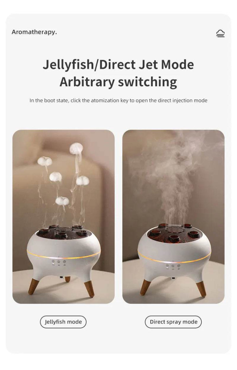 Jellyfish Aroma Humidifier Aromatherapy Diffuser Creative Ultrasonic Essential Oil Diffuser Remote Control Mist Humidifier - Sleep Galleria
