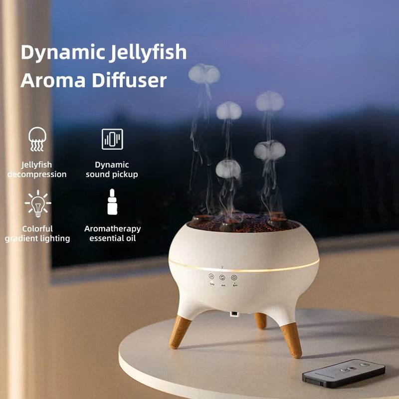 Jellyfish Aroma Humidifier Aromatherapy Diffuser Creative Ultrasonic Essential Oil Diffuser Remote Control Mist Humidifier - Sleep Galleria