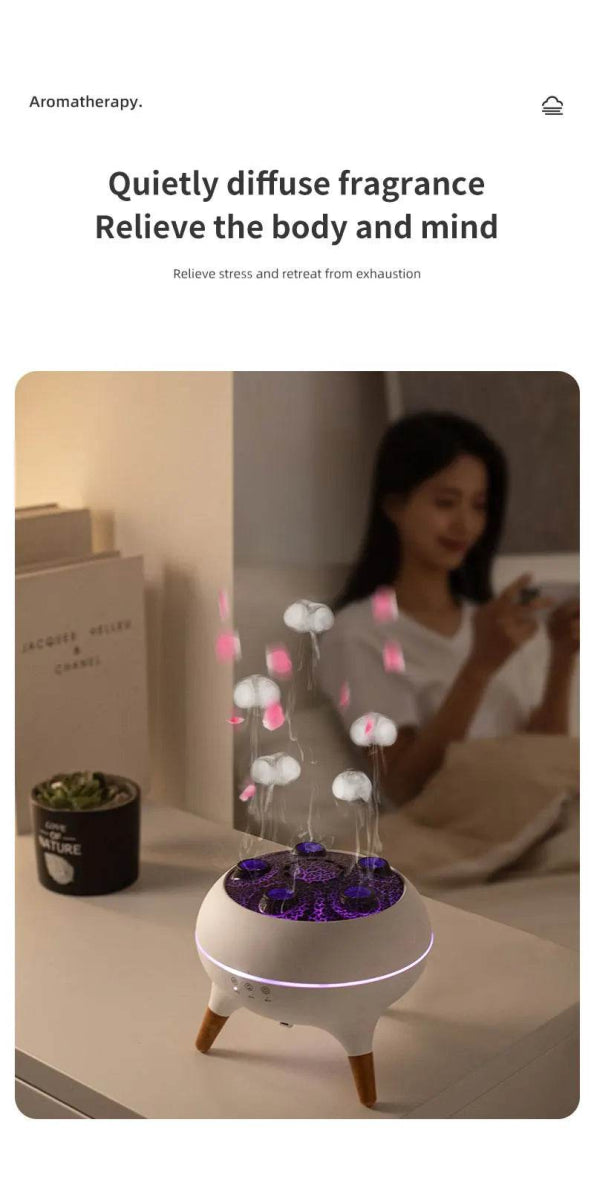 Jellyfish Aroma Humidifier Aromatherapy Diffuser Creative Ultrasonic Essential Oil Diffuser Remote Control Mist Humidifier - Sleep Galleria