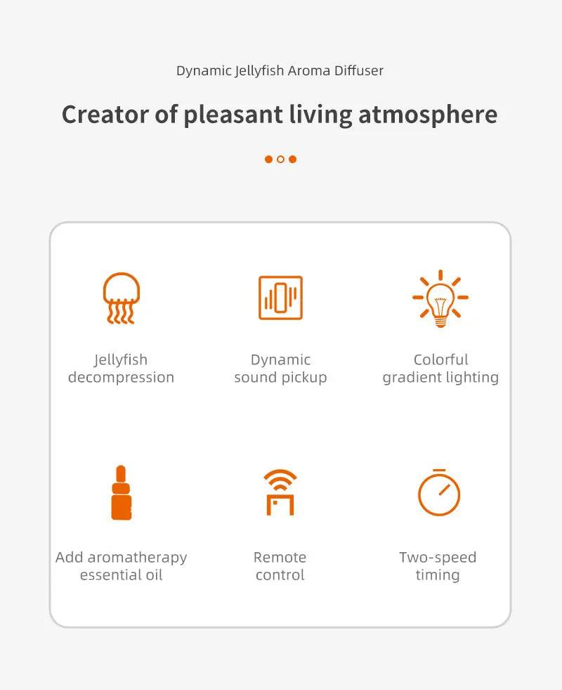 Jellyfish Aroma Humidifier Aromatherapy Diffuser Creative Ultrasonic Essential Oil Diffuser Remote Control Mist Humidifier - Sleep Galleria