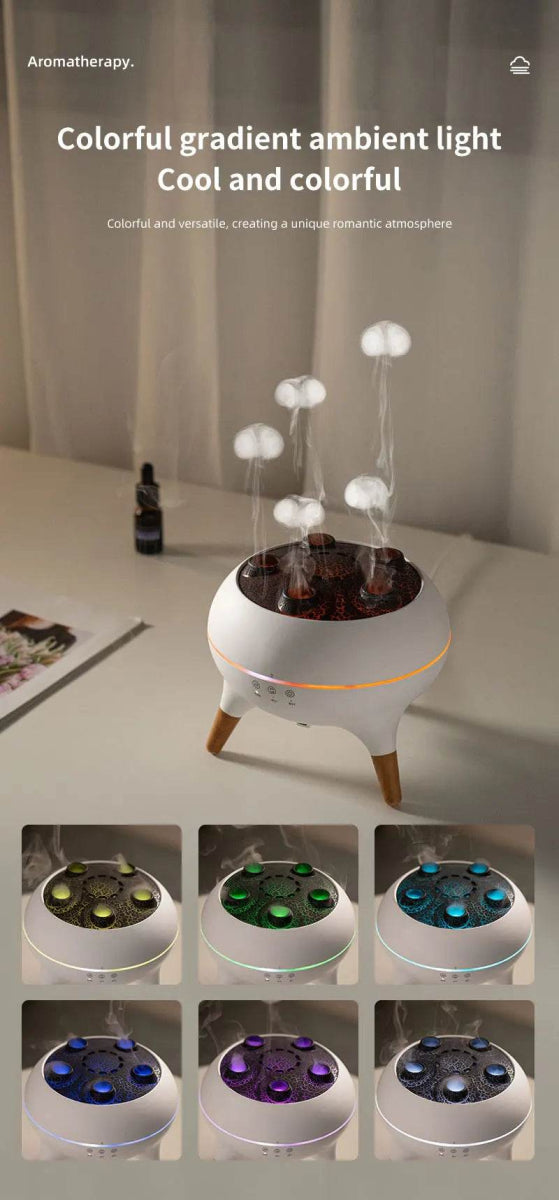 Jellyfish Aroma Humidifier Aromatherapy Diffuser Creative Ultrasonic Essential Oil Diffuser Remote Control Mist Humidifier - Sleep Galleria