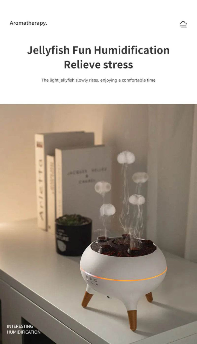 Jellyfish Aroma Humidifier Aromatherapy Diffuser Creative Ultrasonic Essential Oil Diffuser Remote Control Mist Humidifier - Sleep Galleria