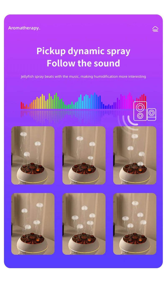 Jellyfish Aroma Humidifier Aromatherapy Diffuser Creative Ultrasonic Essential Oil Diffuser Remote Control Mist Humidifier - Sleep Galleria