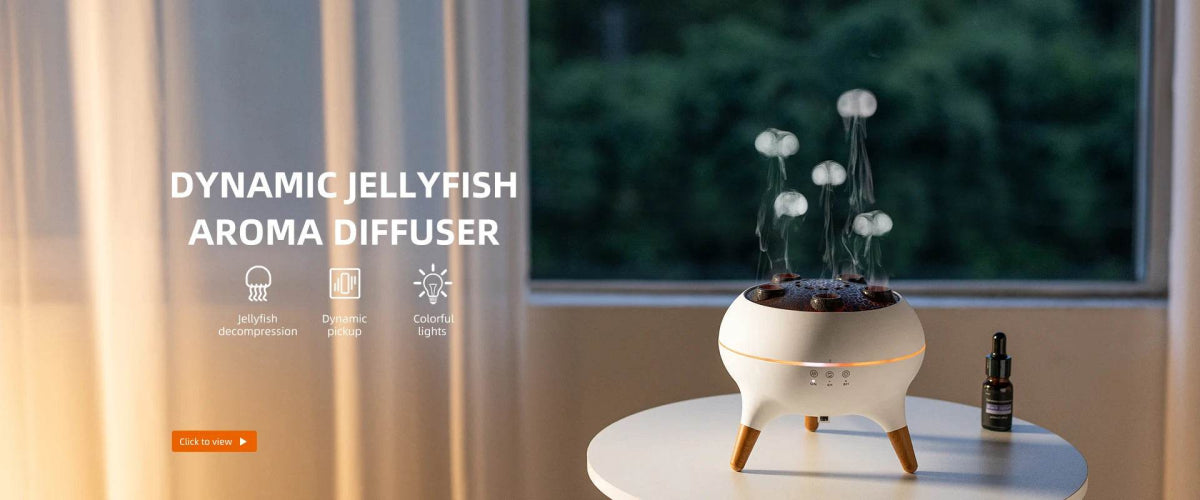 Jellyfish Aroma Humidifier Aromatherapy Diffuser Creative Ultrasonic Essential Oil Diffuser Remote Control Mist Humidifier - Sleep Galleria
