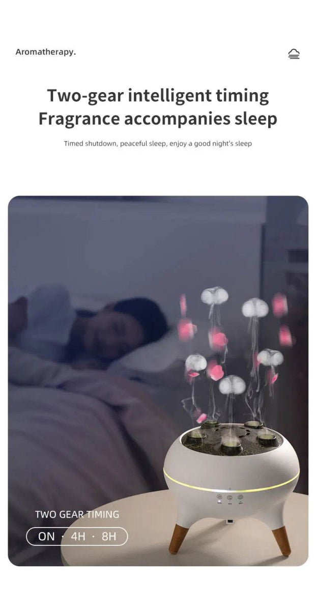 Jellyfish Aroma Humidifier Aromatherapy Diffuser Creative Ultrasonic Essential Oil Diffuser Remote Control Mist Humidifier - Sleep Galleria
