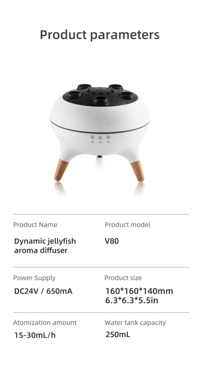 Jellyfish Aroma Humidifier Aromatherapy Diffuser Creative Ultrasonic Essential Oil Diffuser Remote Control Mist Humidifier - Sleep Galleria