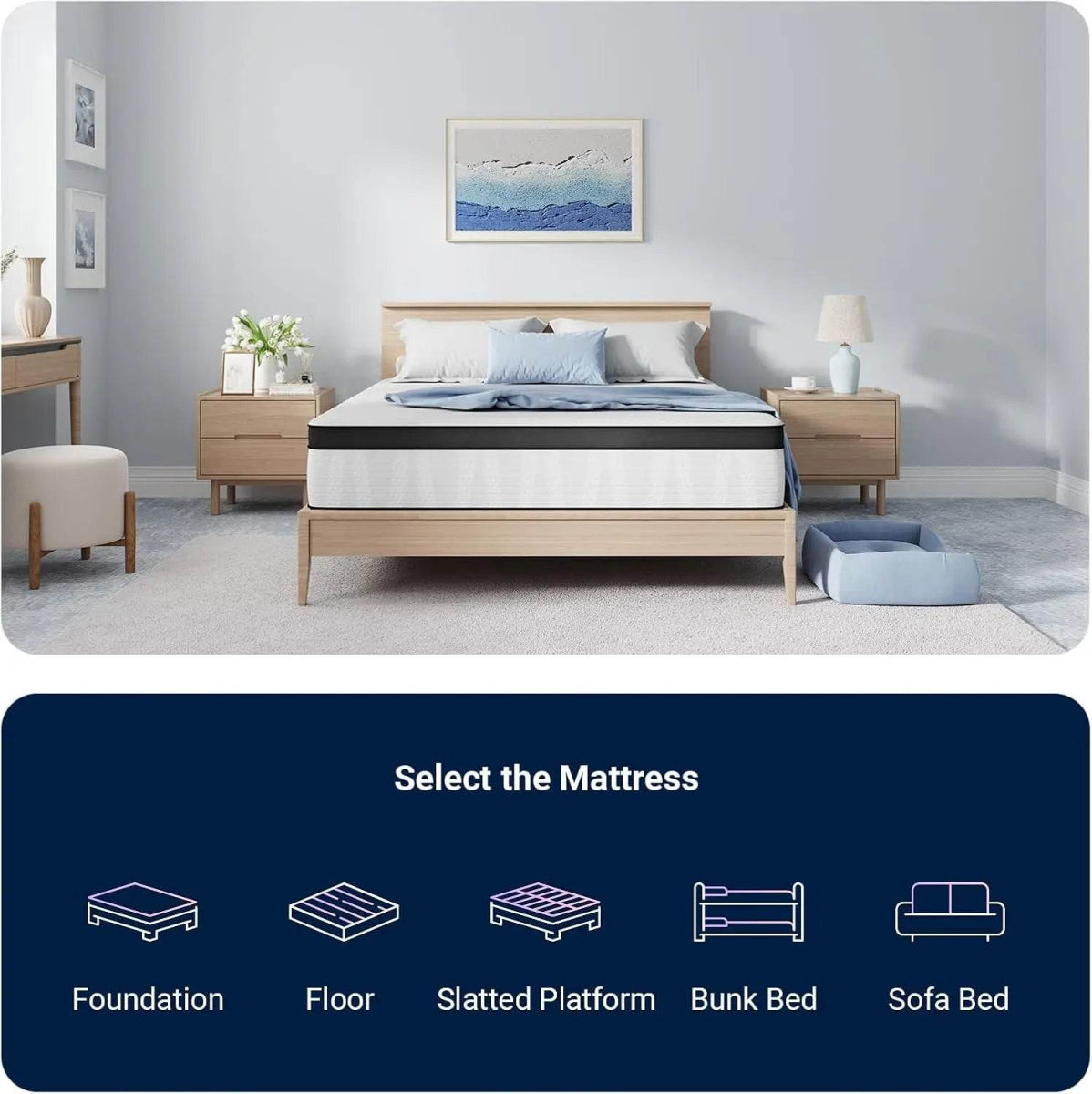 King Mattress 12 Inch Medium Firm King Size Mattress in a Box Hybrid Mattresses with Smarts™ Coil Pocket Springs for Motion Isol - Sleep Galleria