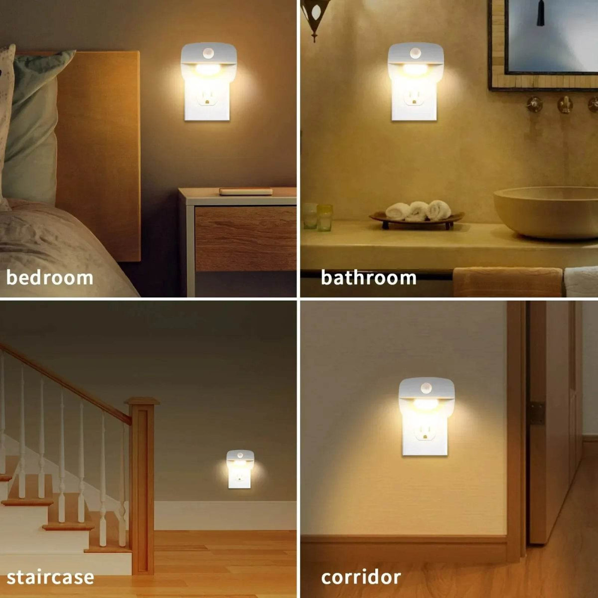 LED Night Light With Motion Sensor EU US Plug Lamps Wall Night Lamp Dimmable Bedroom Toilet Hallway Kitchen Kids Night Lights - Omega Lifestyles