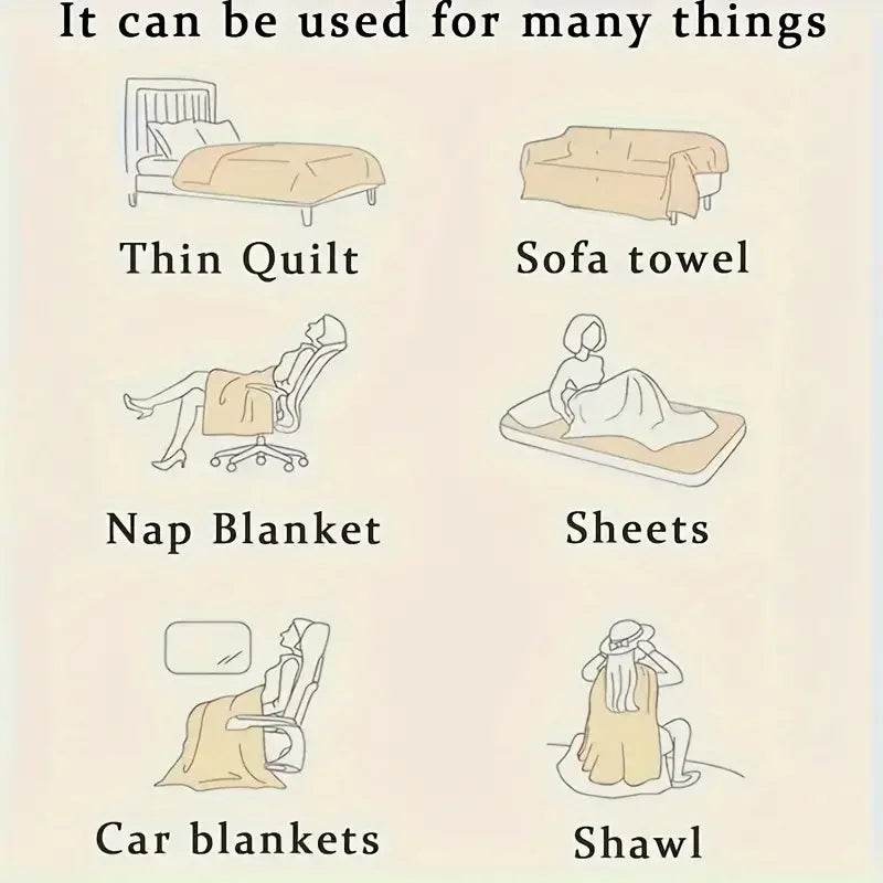 Light luxury Solid Color Multifunctional Rabbit Velvet Blanket Winter Thick Warm Flannel Used For Bedroom Living Room Blanket - Sleep Galleria