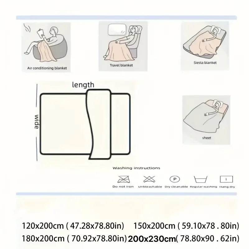 Light luxury Solid Color Multifunctional Rabbit Velvet Blanket Winter Thick Warm Flannel Used For Bedroom Living Room Blanket - Sleep Galleria