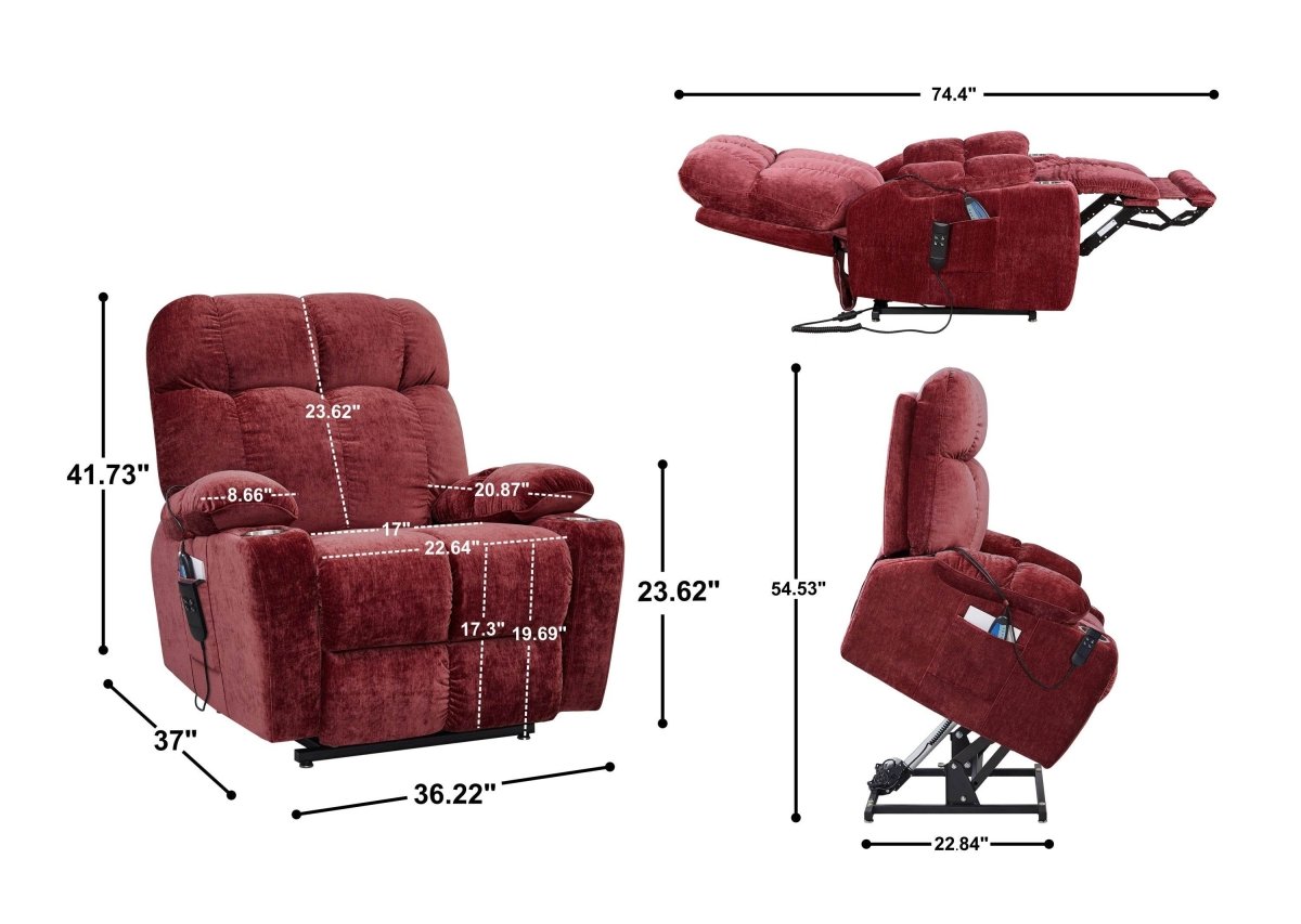 Liyasi Dual OKIN Motor Power Lift Recliner Chair - Sleep Galleria