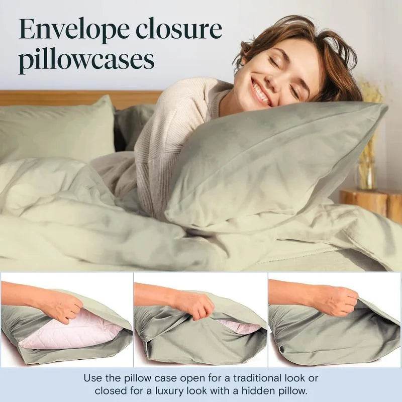 LuxClub 4 PC Deep Pocket 18 Inch Eco-Friendly Sheet Set - Wrinkle Free Machine Washable Hotel Bedding Silky Soft - Omega Lifestyles