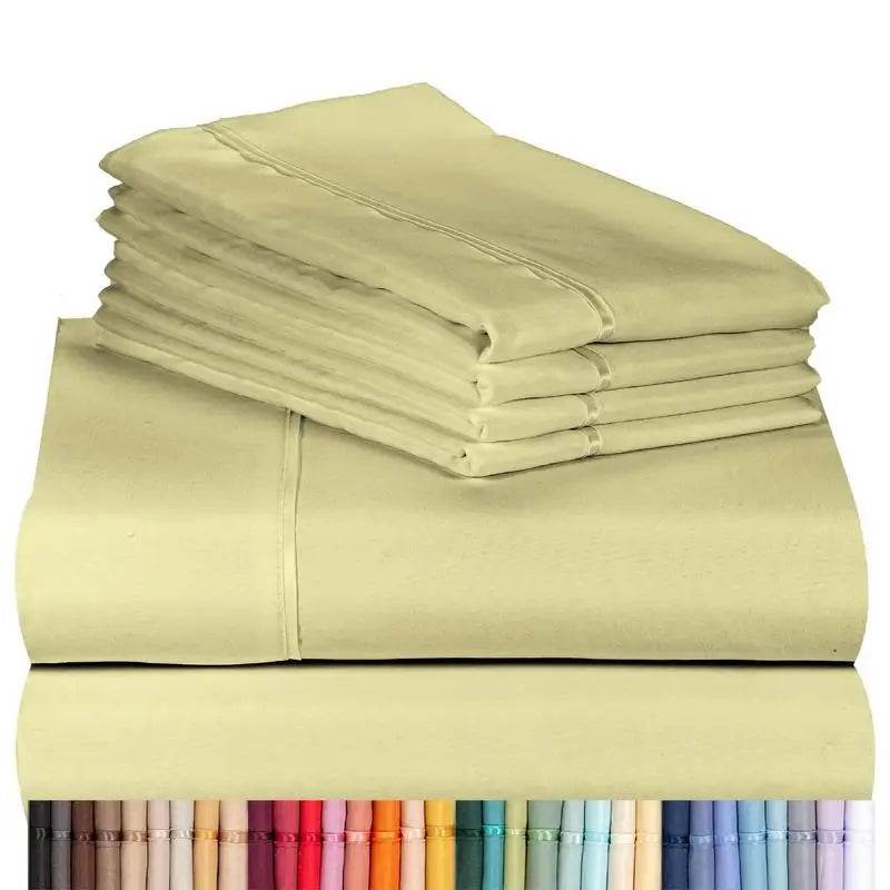 LuxClub 4 PC Deep Pocket 18 Inch Eco-Friendly Sheet Set - Wrinkle Free Machine Washable Hotel Bedding Silky Soft - Omega Lifestyles