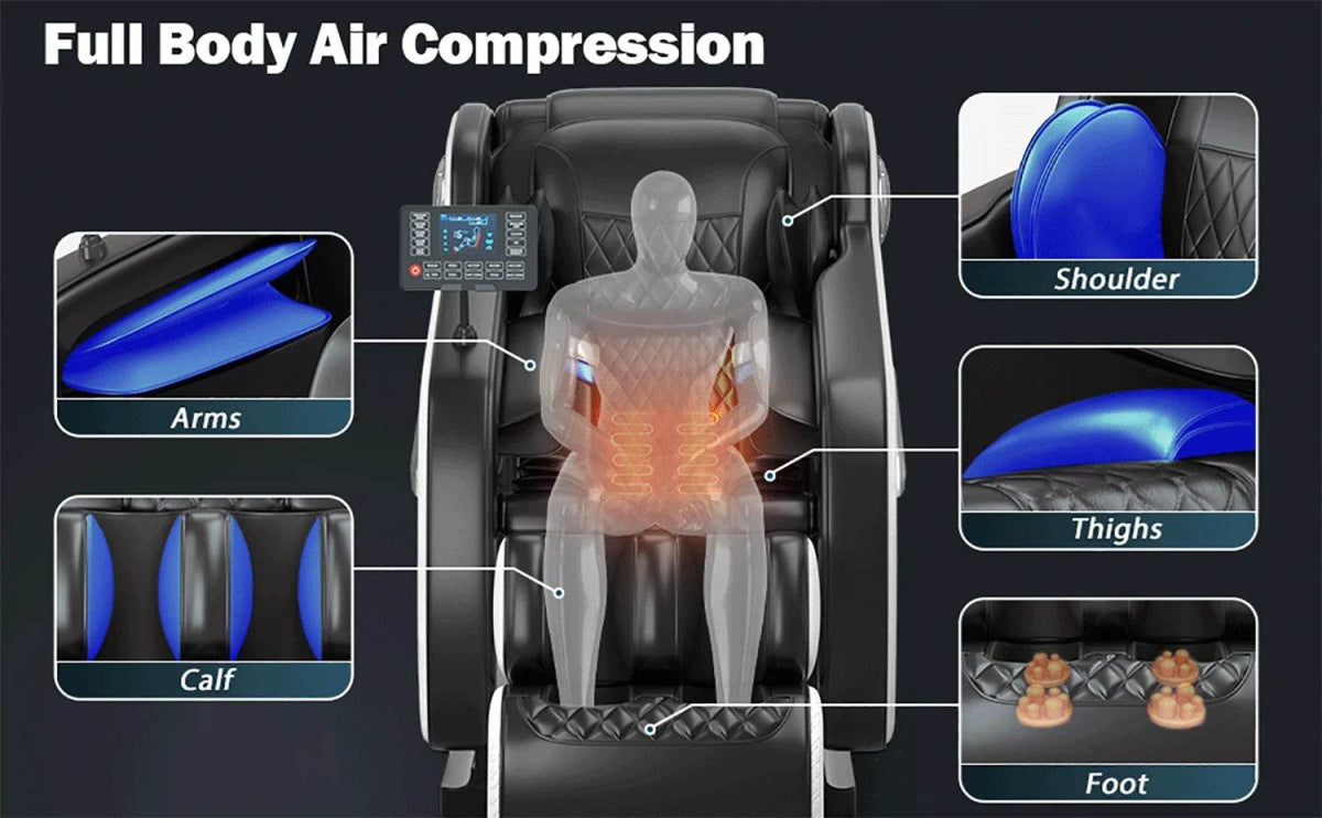 massage chair 4d zero gravity Automatic Heating Massage Chair Bluetooth Music with Airbag Reclining Shiatsu Massage Chair - Sleep Galleria
