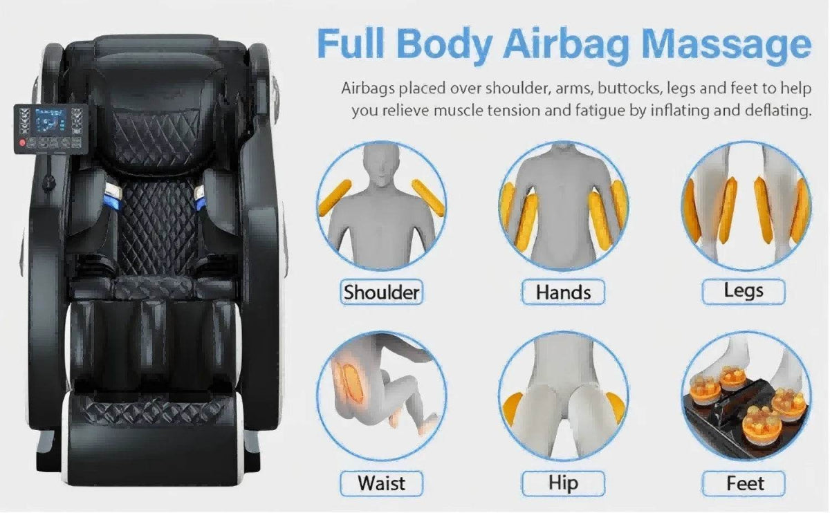 massage chair 4d zero gravity Automatic Heating Massage Chair Bluetooth Music with Airbag Reclining Shiatsu Massage Chair - Sleep Galleria