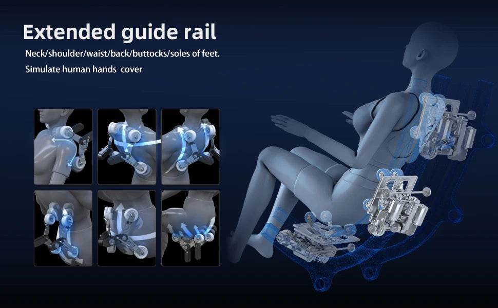 massage chairs full body zero gravity Real Relax 4D Massage Chair SL Guide Rail Full Body and Recliner with Heating and Airbags - Omega Lifestyles