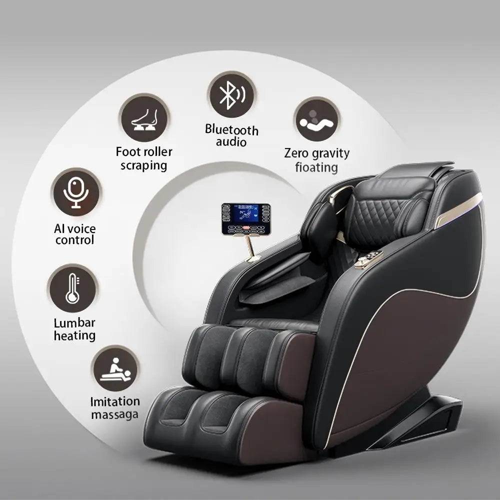 massage chairs full body zero gravity Real Relax 4D Massage Chair SL Guide Rail Full Body and Recliner with Heating and Airbags - Omega Lifestyles