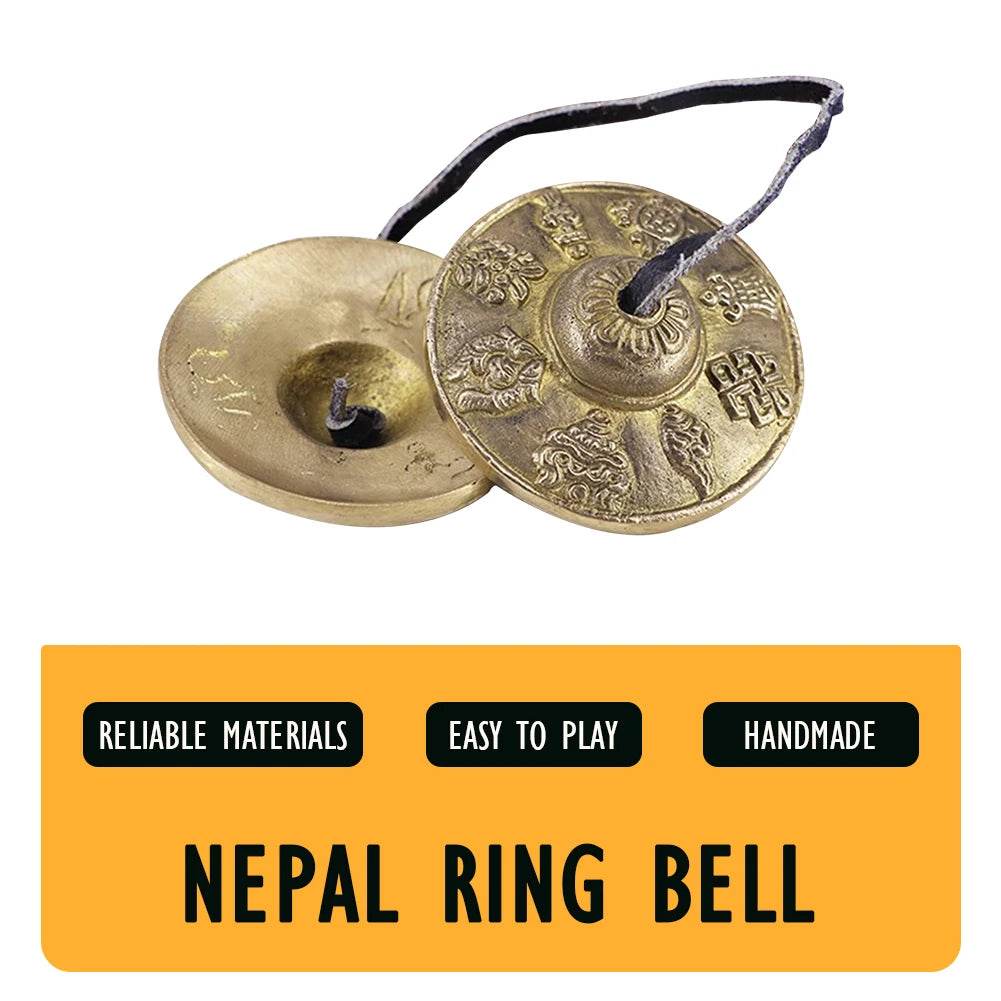 Meditation Chime Bells Portable Tibetan Meditation Tingsha Cymbal Bell Mental Health Relief Easy To Play Family Friends Gift - Sleep Galleria