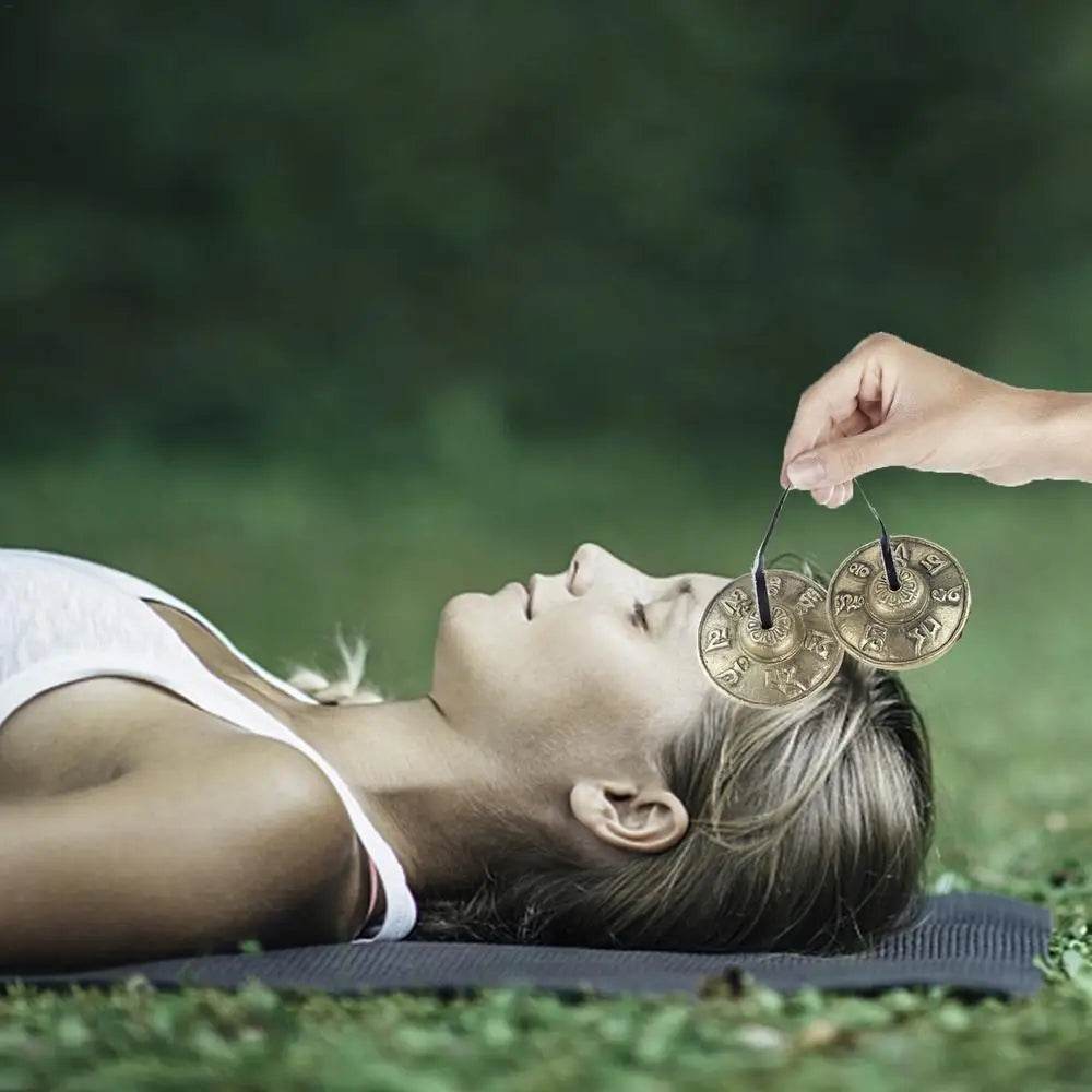 Meditation Tibetan Chimes Tingsha Cymbals Musical Chimes With Tibetan Drawstring Meditation Decor Instruments For Your Room - Sleep Galleria