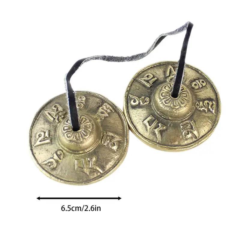 Meditation Tibetan Chimes Tingsha Cymbals Musical Chimes With Tibetan Drawstring Meditation Decor Instruments For Your Room - Sleep Galleria