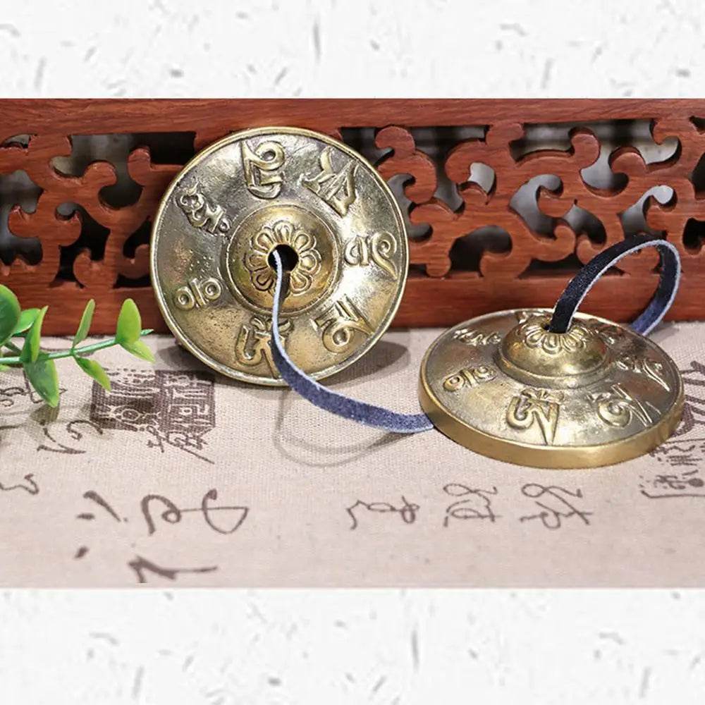 Meditation Tibetan Chimes Tingsha Cymbals Musical Chimes With Tibetan Drawstring Meditation Decor Instruments For Your Room - Sleep Galleria