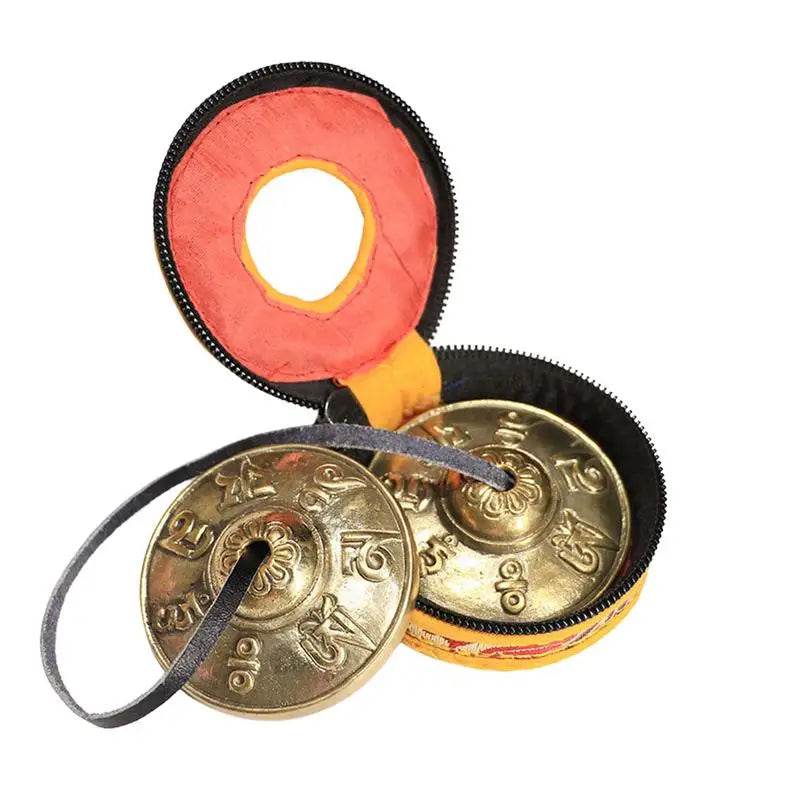Meditation Tibetan Chimes Tingsha Cymbals Musical Chimes With Tibetan Drawstring Meditation Decor Instruments For Your Room - Sleep Galleria