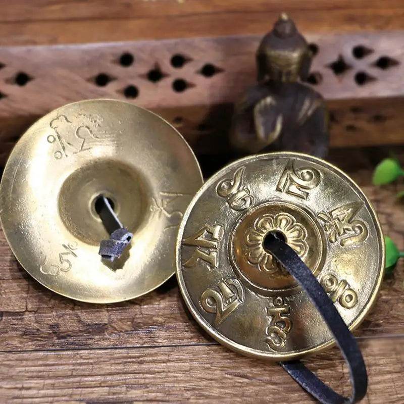Meditation Tibetan Chimes Tingsha Cymbals Musical Chimes With Tibetan Drawstring Meditation Decor Instruments For Your Room - Sleep Galleria