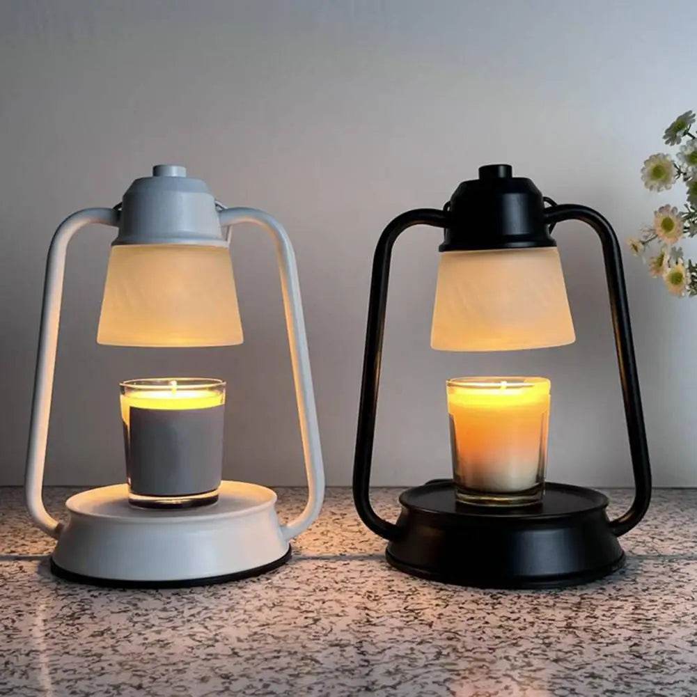 Melting Candle Lantern Elegant Metal Candle Warmer Lamp with Dimmable Timer Function for Safe Desktop Wax Melting High Stability - Sleep Galleria
