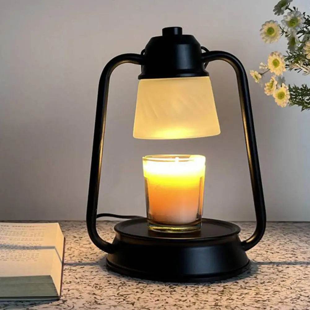 Melting Candle Lantern Elegant Metal Candle Warmer Lamp with Dimmable Timer Function for Safe Desktop Wax Melting High Stability - Sleep Galleria