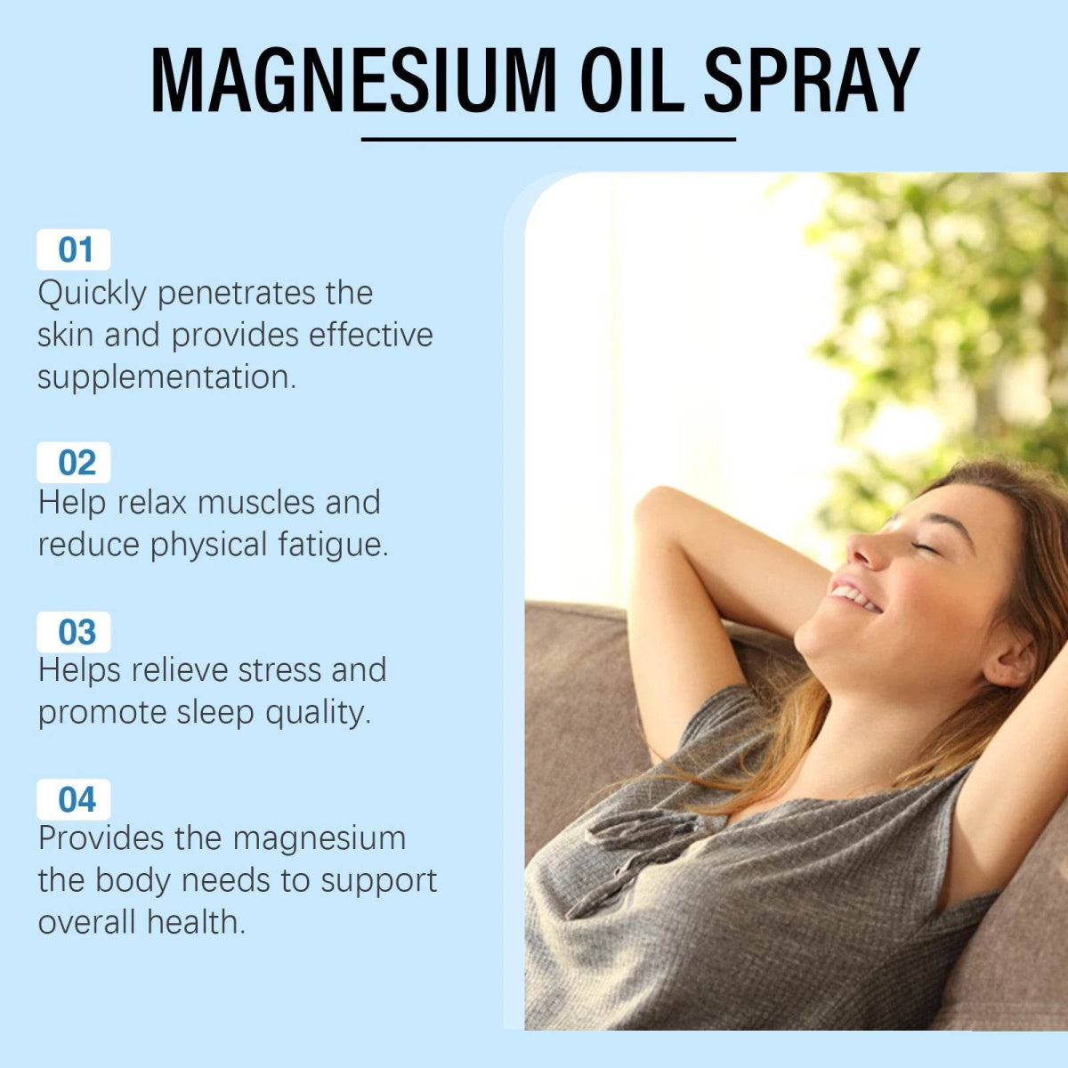 Natural Magnesium Sleeping Care Spray Improve Sleep Quality Relaxing Muscle Reduce Physical Fatigue Relief Stress Sleeping Spray - Sleep Galleria