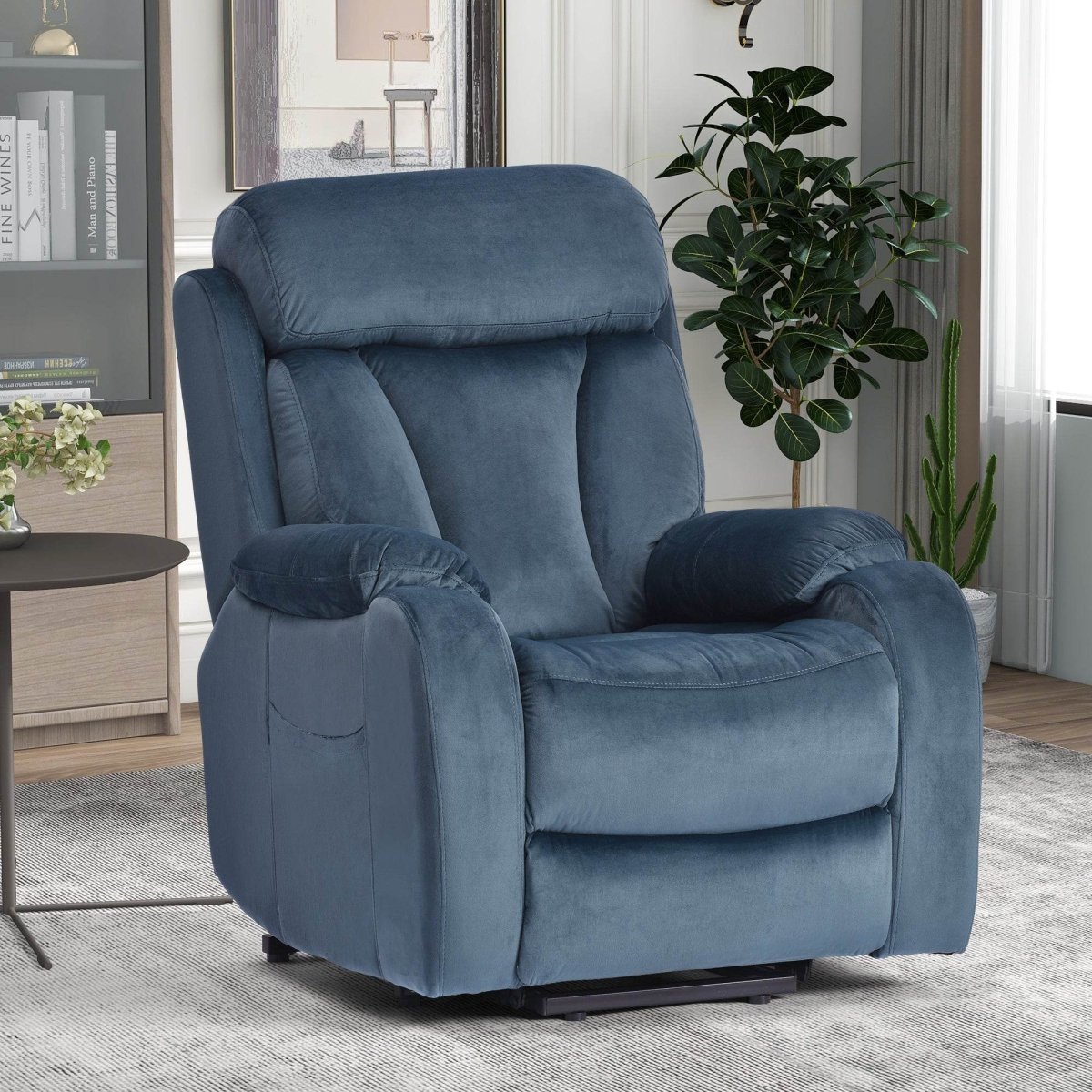 Navy Blue Power Lift Chair Recliner - Sleep Galleria