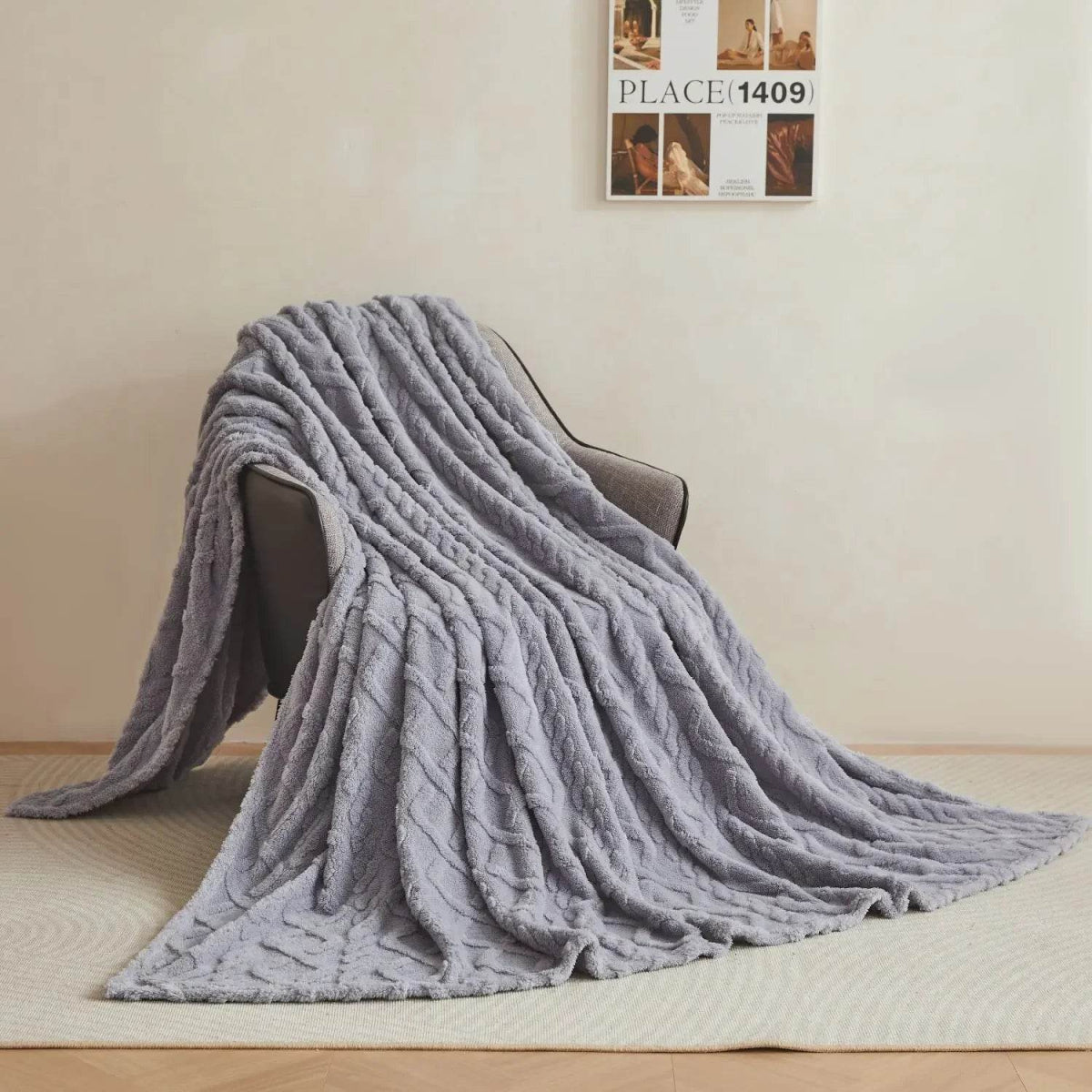New Tafu Velvet Fleece Blankets Double sided Jacquard Geometric Pattern Thickened Blanket Cover Blanket Suitable for All Seasons - Sleep Galleria