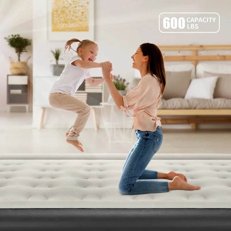 Ophanie Queen Air Mattress, 18-Inch Elevated Inflatable Bed with Built-in Pump, Puncture-Resistant, Quick Inflation/Deflation - Sleep Galleria