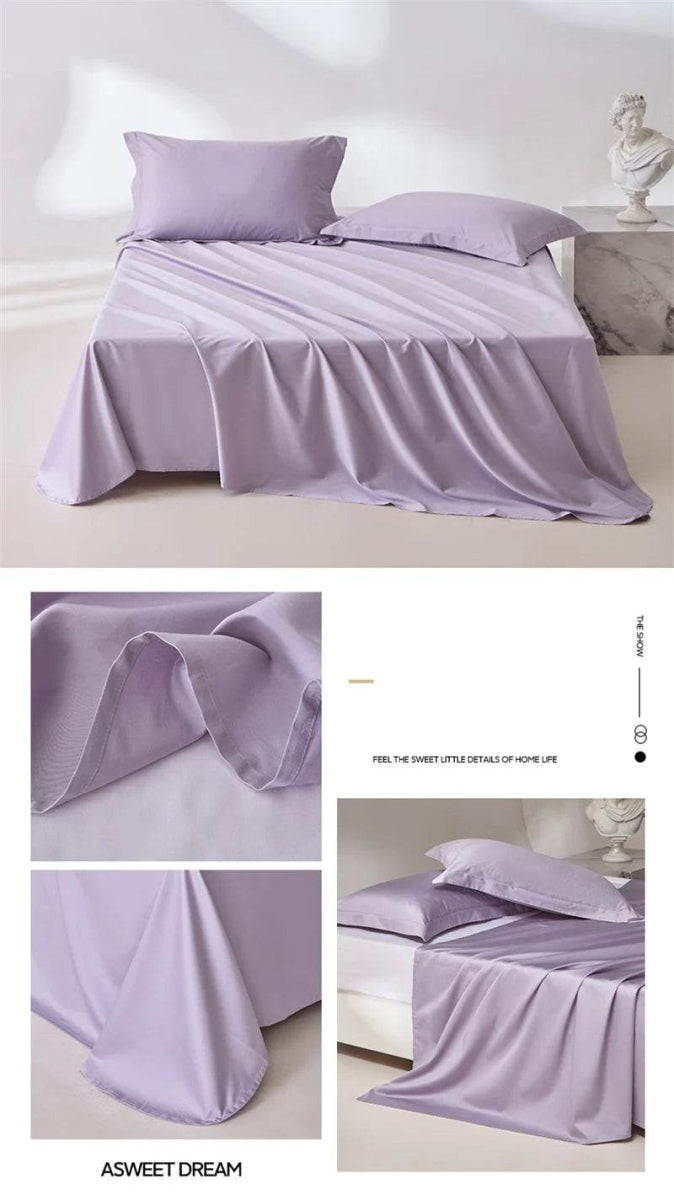 Organic 100% Egyptian Cotton Flat Sheet Solid Color Bed Sheets 800 Thread Count Bedding Sheet Bed Linen Single Queen King Size - Omega Lifestyles