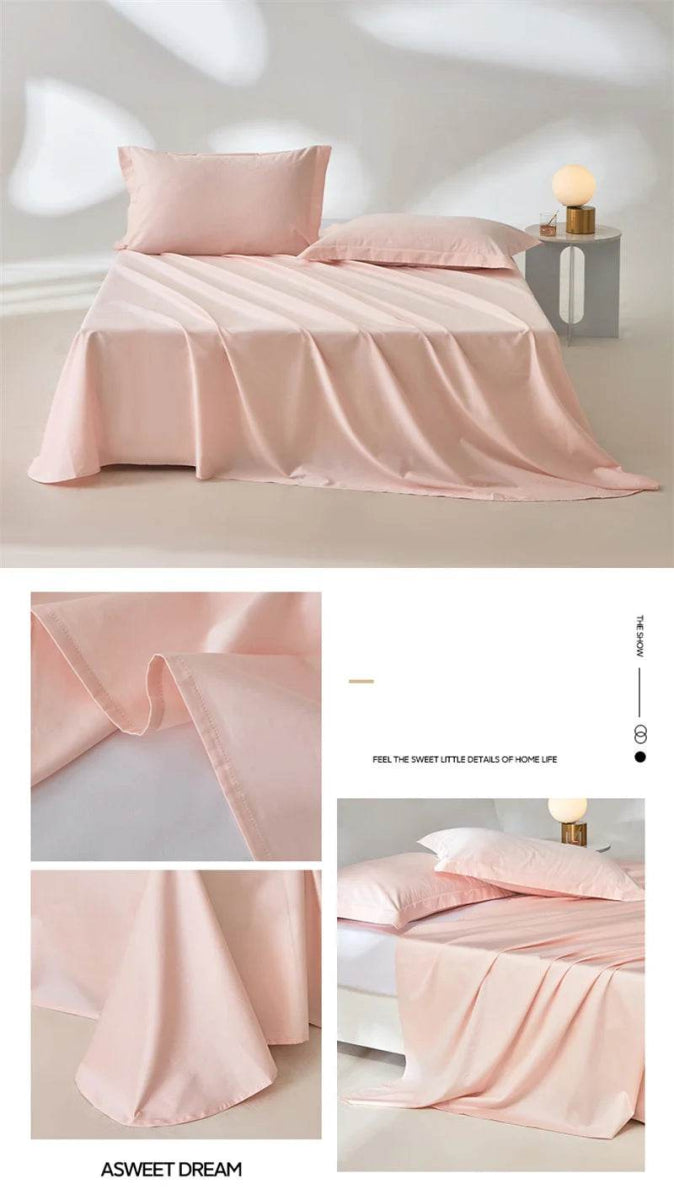 Organic 100% Egyptian Cotton Flat Sheet Solid Color Bed Sheets 800 Thread Count Bedding Sheet Bed Linen Single Queen King Size - Omega Lifestyles