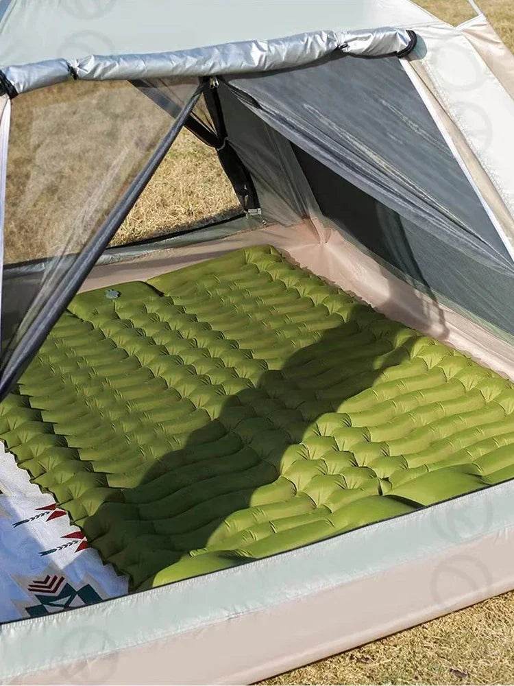 Outdoor 2 Persons Travel Bed Air Mat Double Sleeping Pad for Camping Self-Inflating Mat Sleeping Mattress with Pillow for Hiking - Sleep Galleria