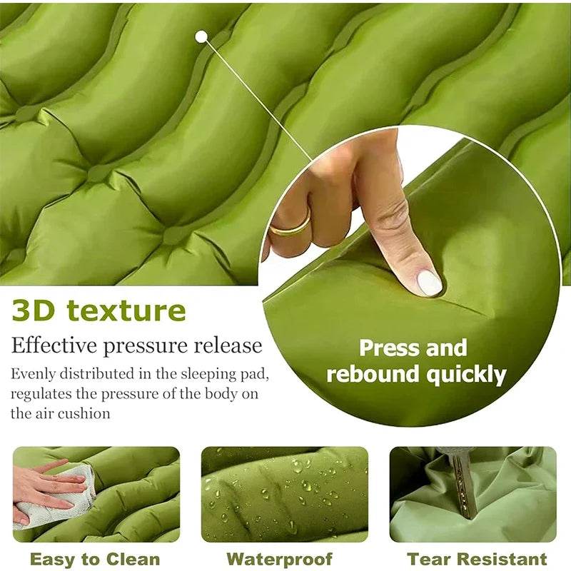 Outdoor 2 Persons Travel Bed Air Mat Double Sleeping Pad for Camping Self-Inflating Mat Sleeping Mattress with Pillow for Hiking - Sleep Galleria