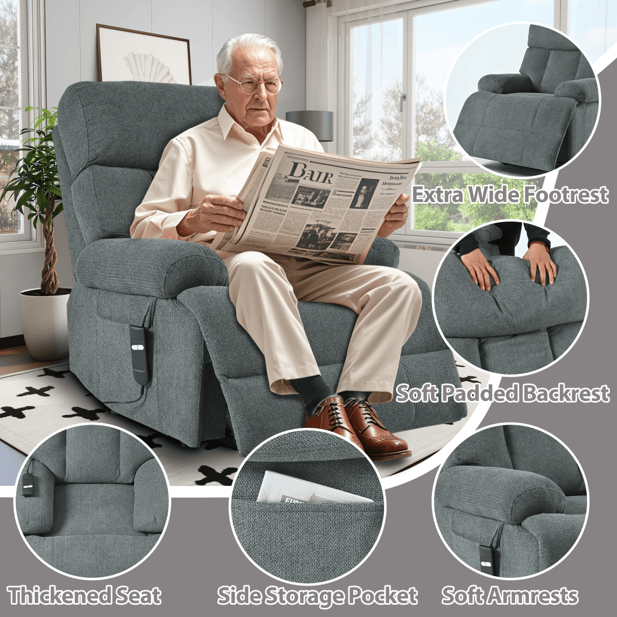 Oversized Power Lift Recliner Chair - Sleep Galleria
