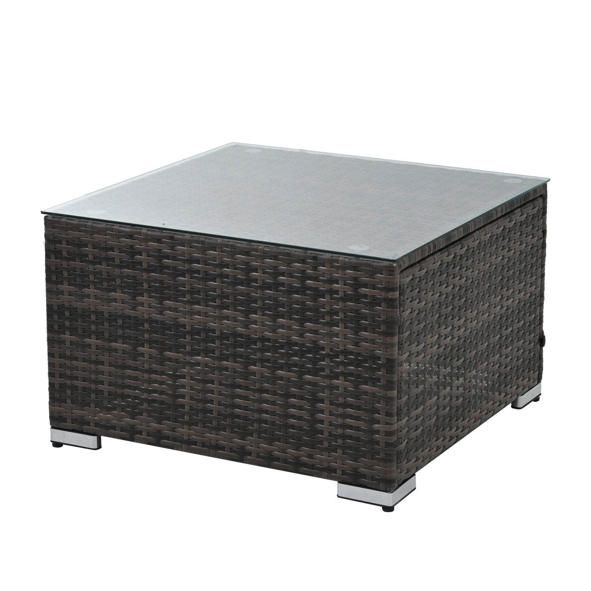 Patio Furniture, Outdoor Furniture, Seasonal PE Wicker Furniture, 4 Set Wicker Furniture With Tempered Glass Coffee Table - Sleep Galleria