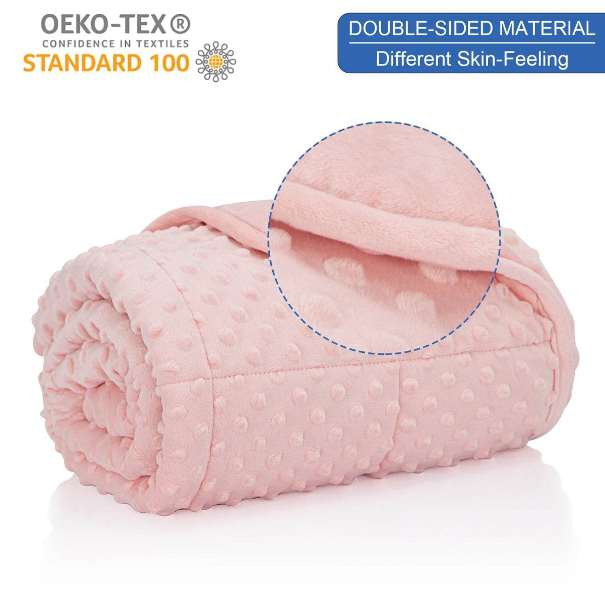 Pink Breathable Soft Minky Weighted Throw Blanket for All Season Single Double Couple Weighted Haveay Blanket with Glass Beads - Sleep Galleria