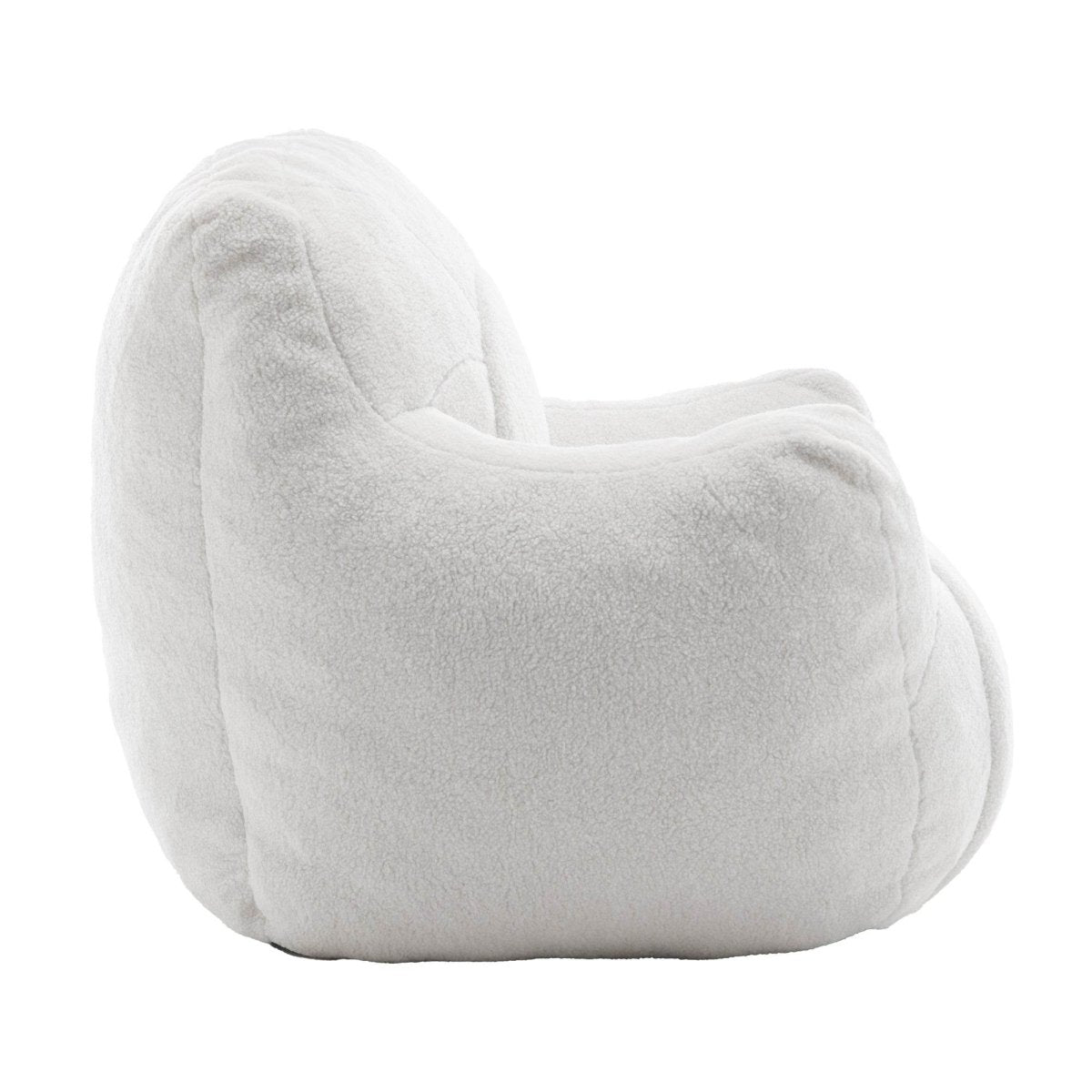 Plush White Teddy Foam Bean Bag Chair - Sleep Galleria