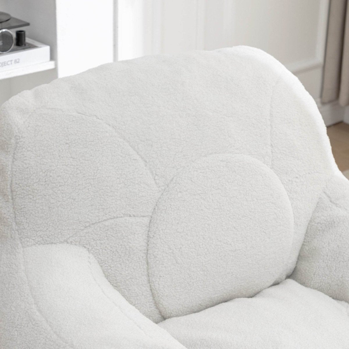 Plush White Teddy Foam Bean Bag Chair - Sleep Galleria
