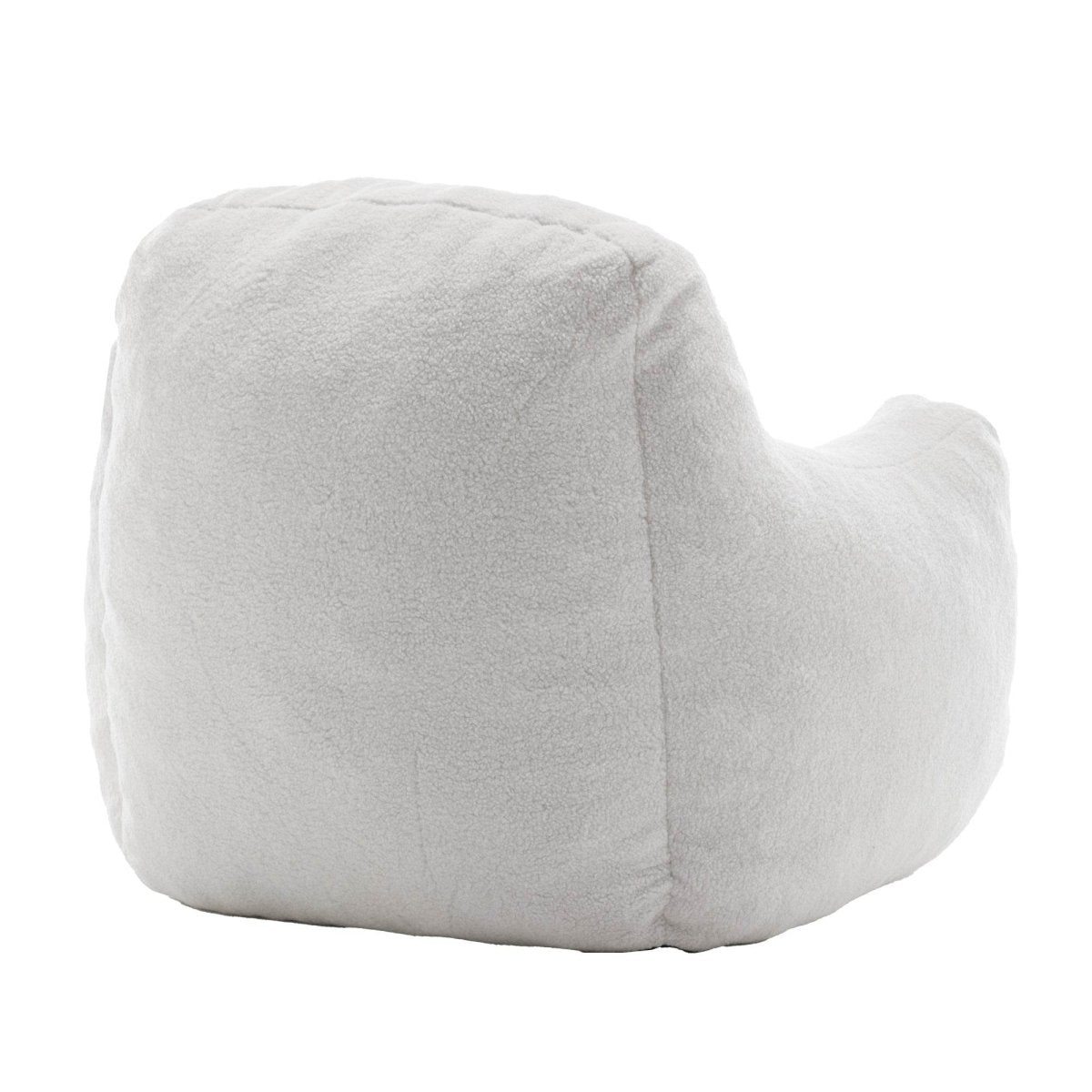 Plush White Teddy Foam Bean Bag Chair - Sleep Galleria