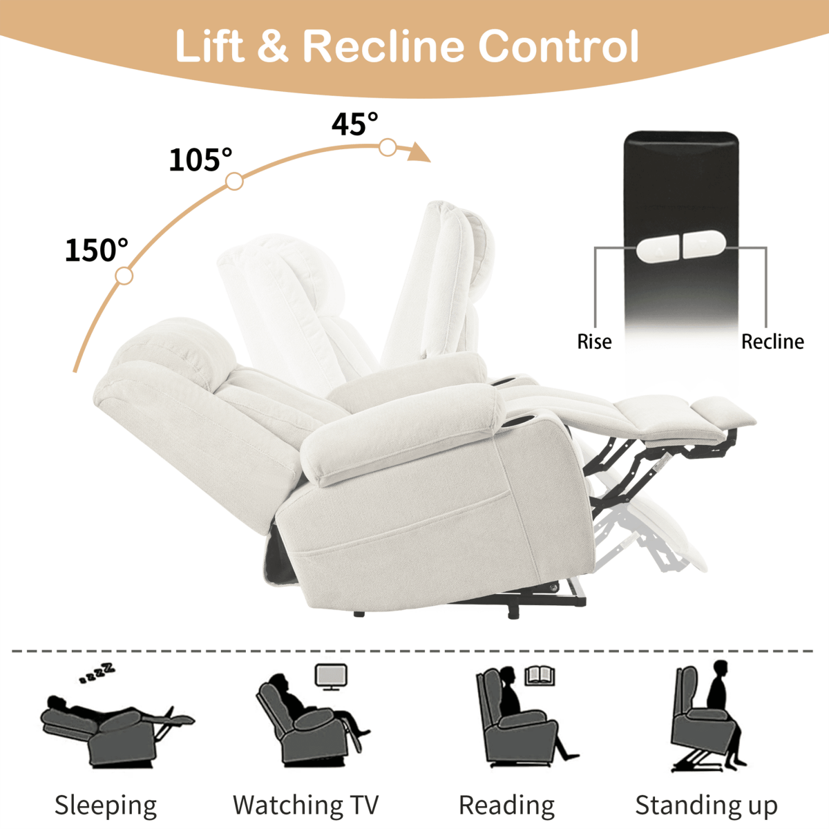 Power Lift Recliner Chair - Light Gray - Sleep Galleria