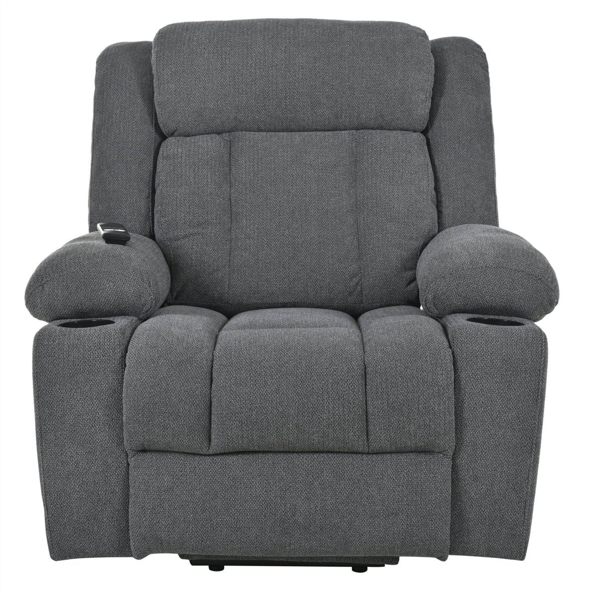 Power Lift Recliner Chair with Extended Footrest - Dark Gray - Sleep Galleria