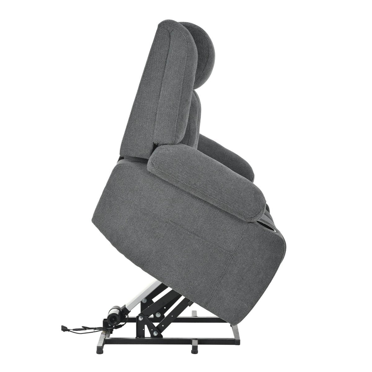 Power Lift Recliner Chair with Extended Footrest - Dark Gray - Sleep Galleria